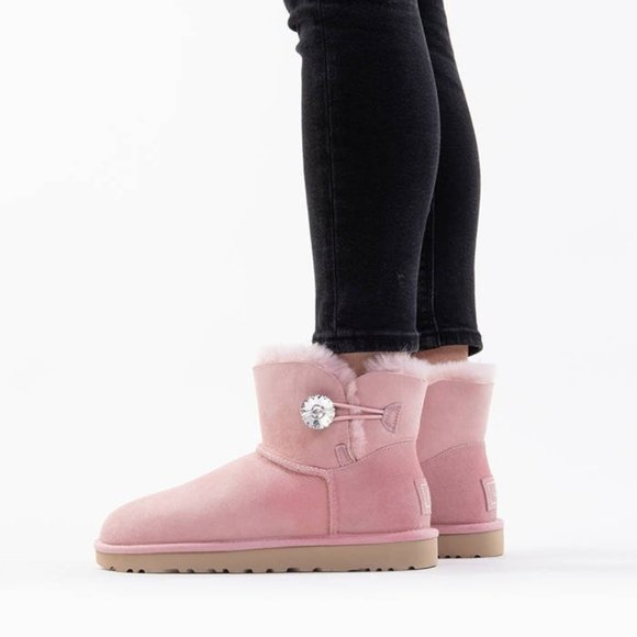 NEW UGG Mini Bailey Button Bling Boots - Comfort Warm Winter Shoes - Picture 3 of 14
